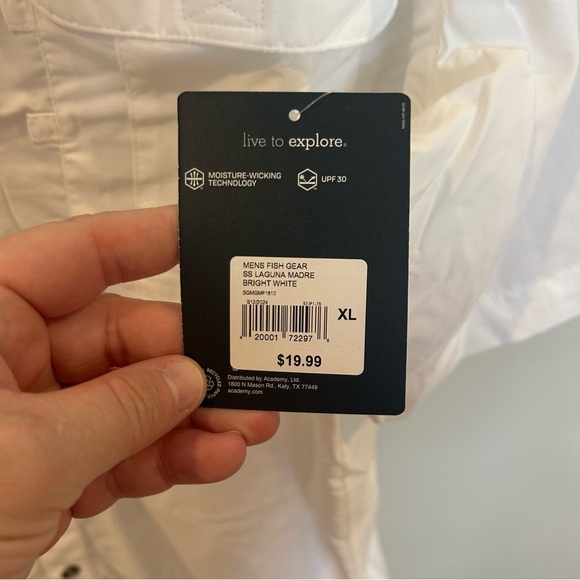 Men’s Magellan Outdoors Short Sleeve Laguna Madre Fishing Shirt, XL, White - Picture 5 of 8